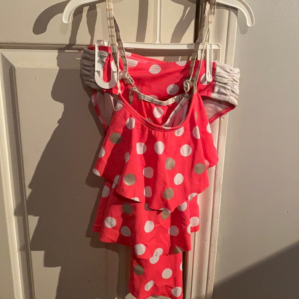 Justice polka dotted swimsuit